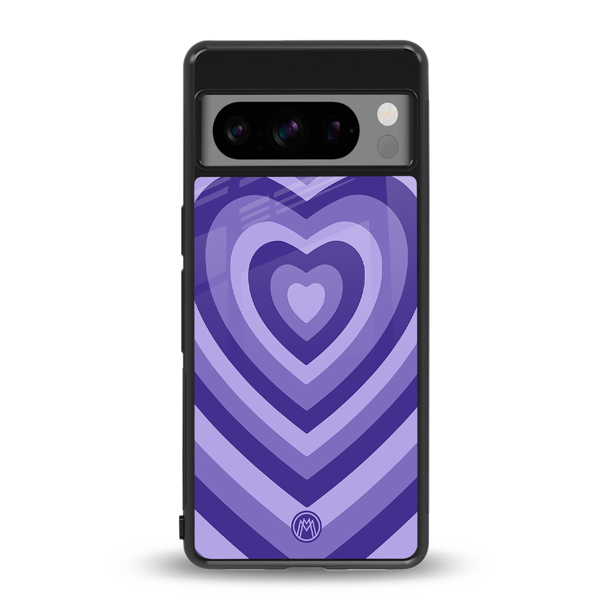 y2k purple hearts aesthetic back phone cover | glass case for google pixel 8 pro