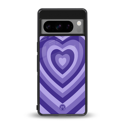 y2k purple hearts aesthetic back phone cover | glass case for google pixel 8 pro