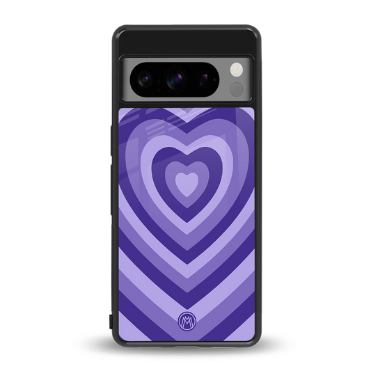 y2k purple hearts aesthetic back phone cover | glass case for google pixel 8 pro