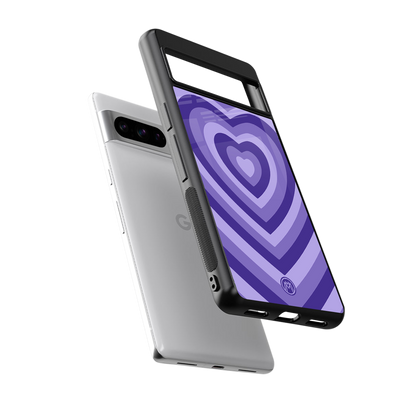 y2k purple hearts aesthetic back phone cover | glass case for google pixel 8 pro