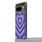 y2k purple hearts aesthetic back phone cover | glass case for google pixel 8 pro