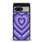 y2k purple hearts aesthetic back phone cover | glass case for Google Pixel 8