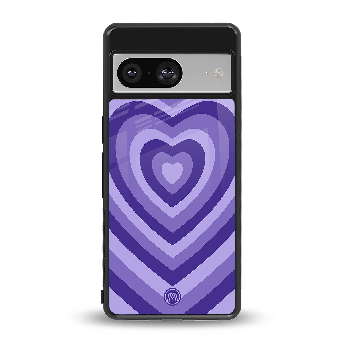 y2k purple hearts aesthetic back phone cover | glass case for Google Pixel 8