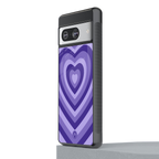 y2k purple hearts aesthetic back phone cover | glass case for Google Pixel 8