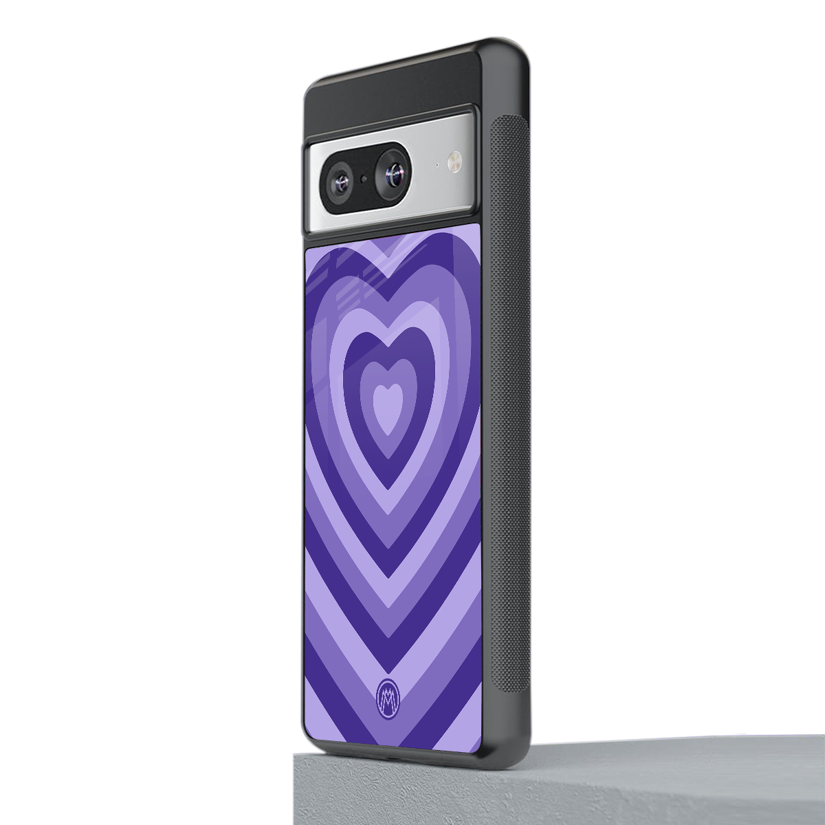 y2k purple hearts aesthetic back phone cover | glass case for Google Pixel 8