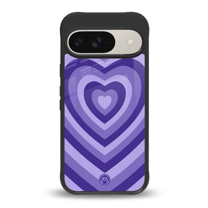 y2k purple hearts aesthetic back phone cover | glass case for google pixel 9