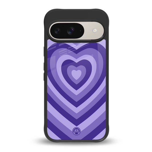 y2k purple hearts aesthetic back phone cover | glass case for google pixel 9
