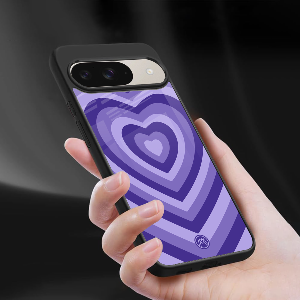 y2k purple hearts aesthetic back phone cover | glass case for google pixel 9
