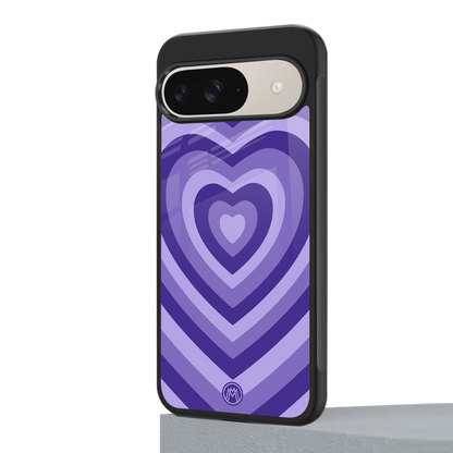 y2k purple hearts aesthetic back phone cover | glass case for google pixel 9