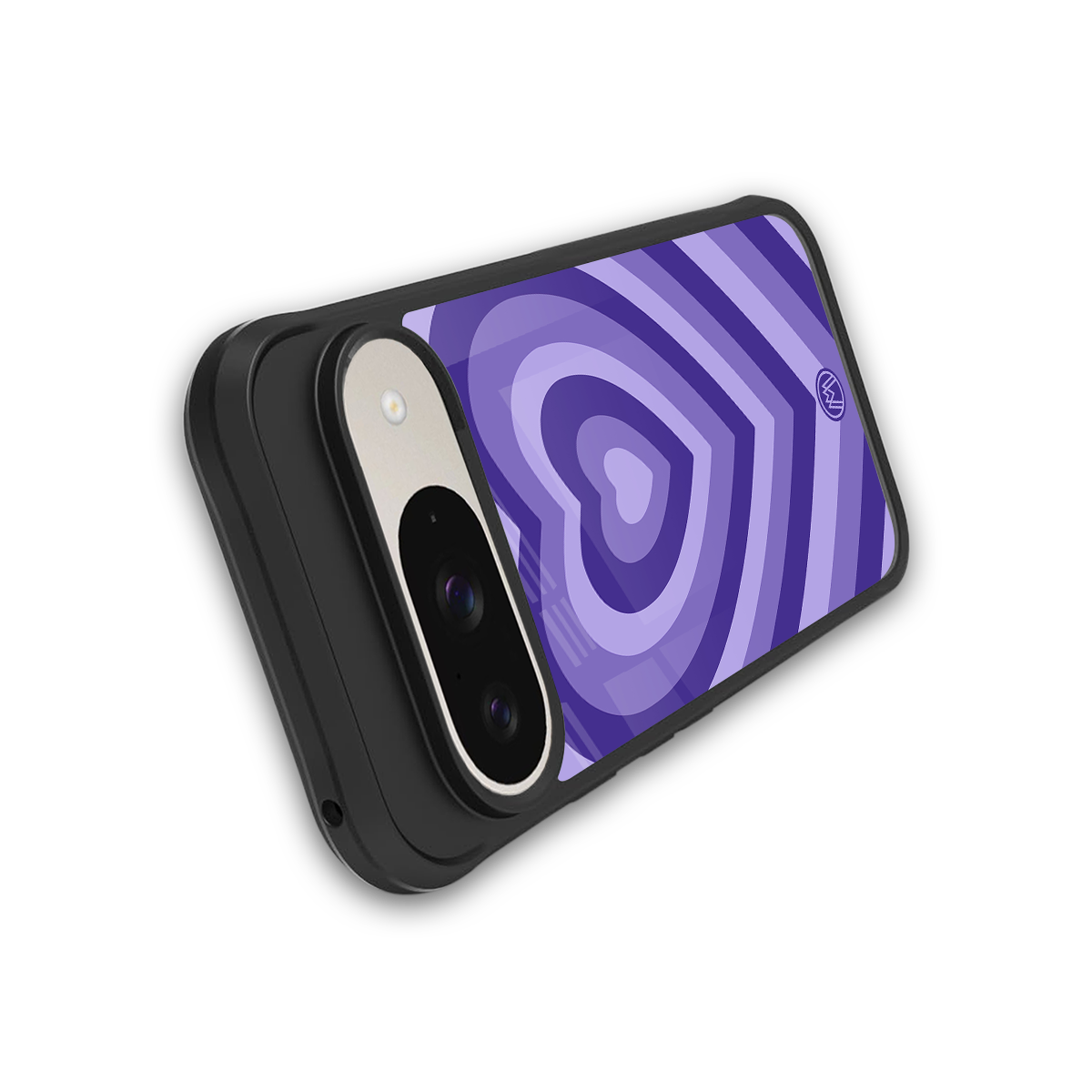 y2k purple hearts aesthetic back phone cover | glass case for google pixel 9