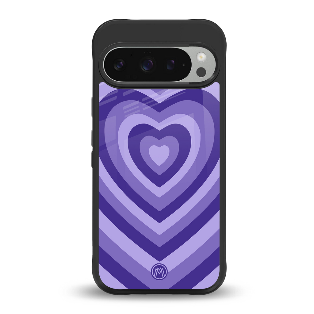 y2k purple hearts aesthetic back phone cover | glass case for google pixel 9 pro