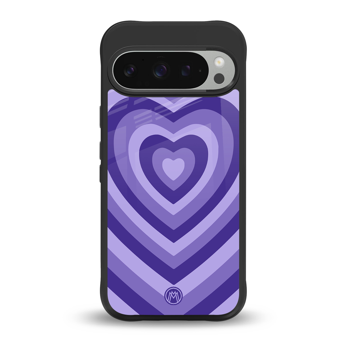 y2k purple hearts aesthetic back phone cover | glass case for google pixel 9 pro xl