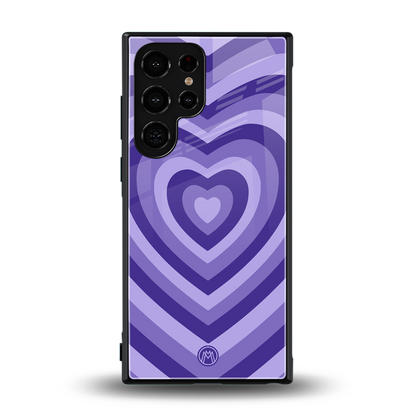 y2k purple hearts aesthetic back phone cover | glass case for samsung galaxy s24 ultra