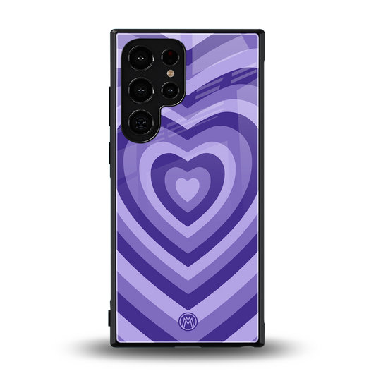y2k purple hearts aesthetic back phone cover | glass case for samsung galaxy s24 ultra