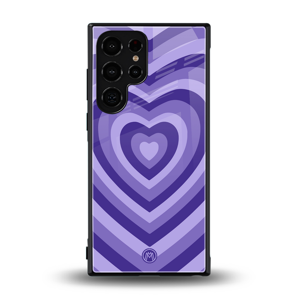 y2k purple hearts aesthetic back phone cover | glass case for samsung galaxy s23 ultra
