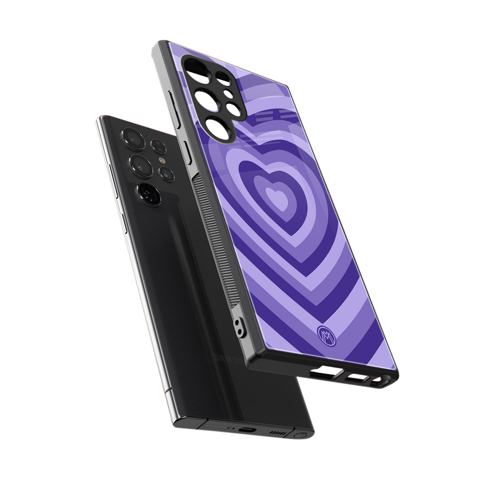 y2k purple hearts aesthetic back phone cover | glass case for samsung galaxy s24 ultra