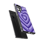 y2k purple hearts aesthetic back phone cover | glass case for samsung galaxy s23 ultra
