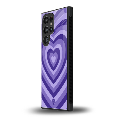 y2k purple hearts aesthetic back phone cover | glass case for samsung galaxy s24 ultra