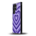 y2k purple hearts aesthetic back phone cover | glass case for samsung galaxy s23 ultra