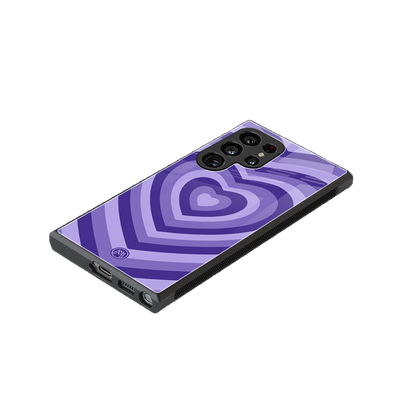 y2k purple hearts aesthetic back phone cover | glass case for samsung galaxy s24 ultra