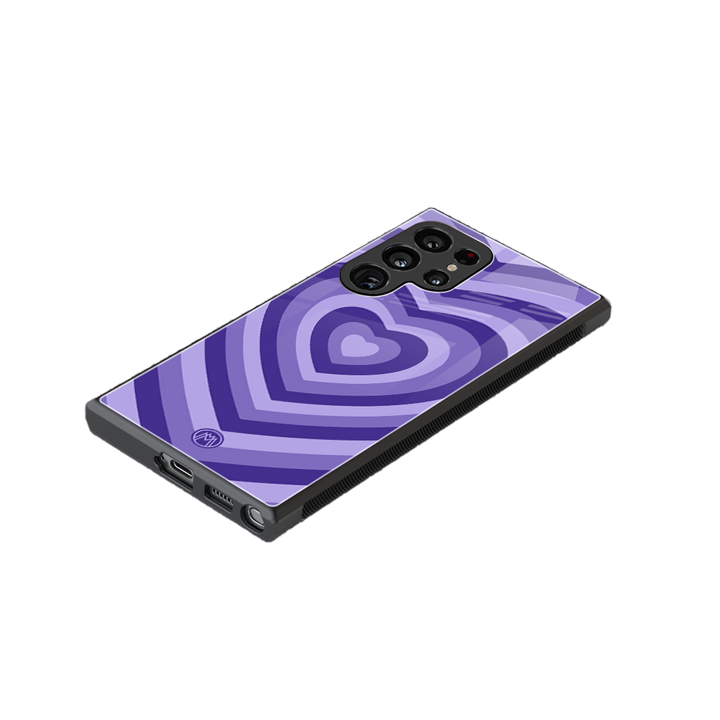 y2k purple hearts aesthetic back phone cover | glass case for samsung galaxy s23 ultra