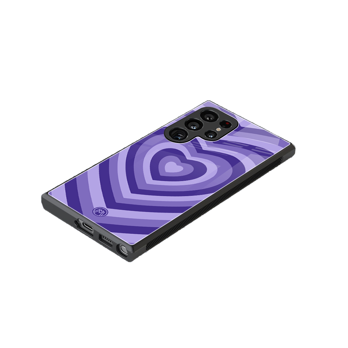 y2k purple hearts aesthetic back phone cover | glass case for samsung galaxy s23 ultra