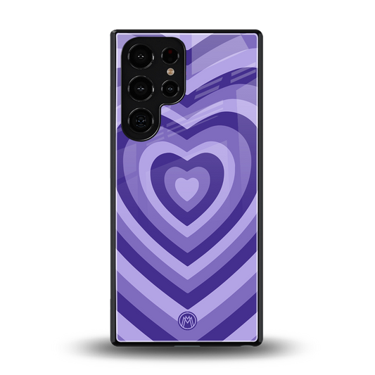 y2k purple hearts aesthetic back phone cover | glass case for samsung galaxy s25 ultra