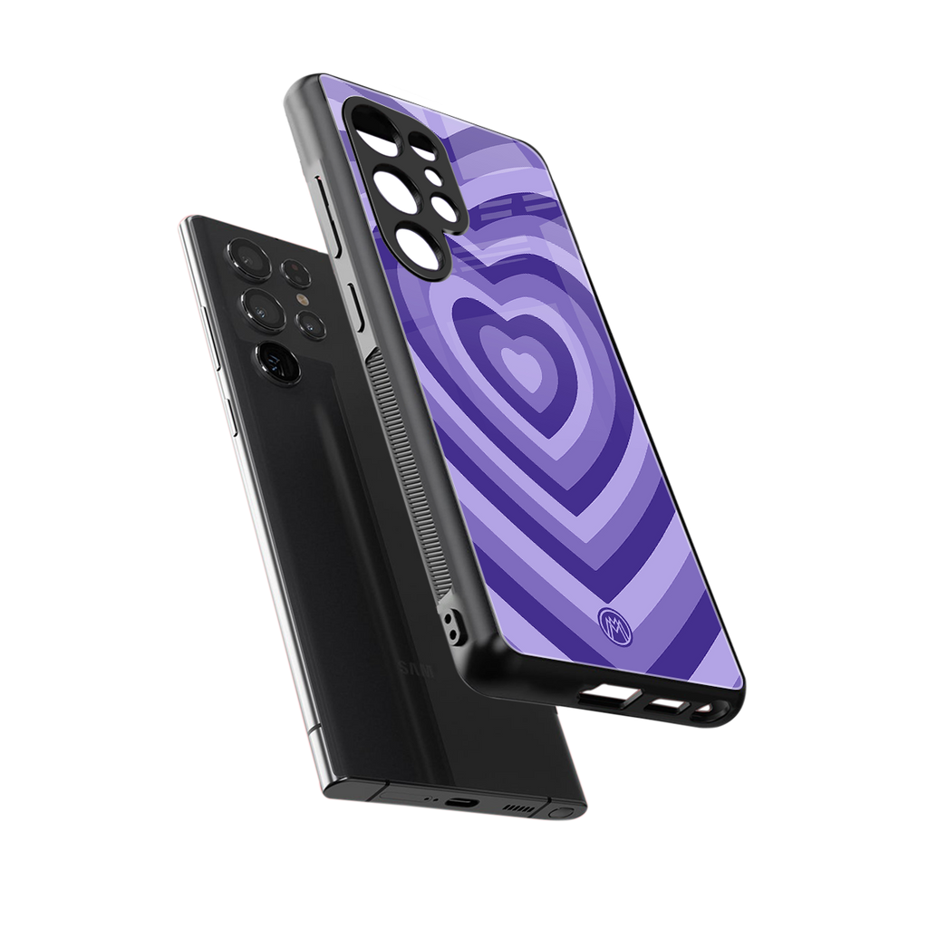 y2k purple hearts aesthetic back phone cover | glass case for samsung galaxy s25 ultra