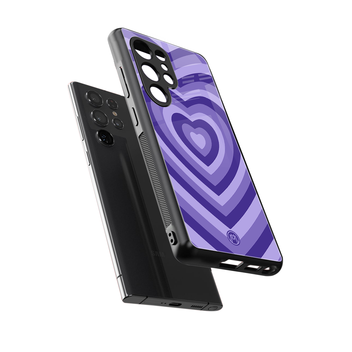 y2k purple hearts aesthetic back phone cover | glass case for samsung galaxy s25 ultra
