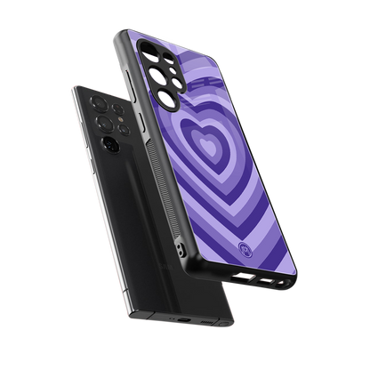 y2k purple hearts aesthetic back phone cover | glass case for samsung galaxy s25 ultra