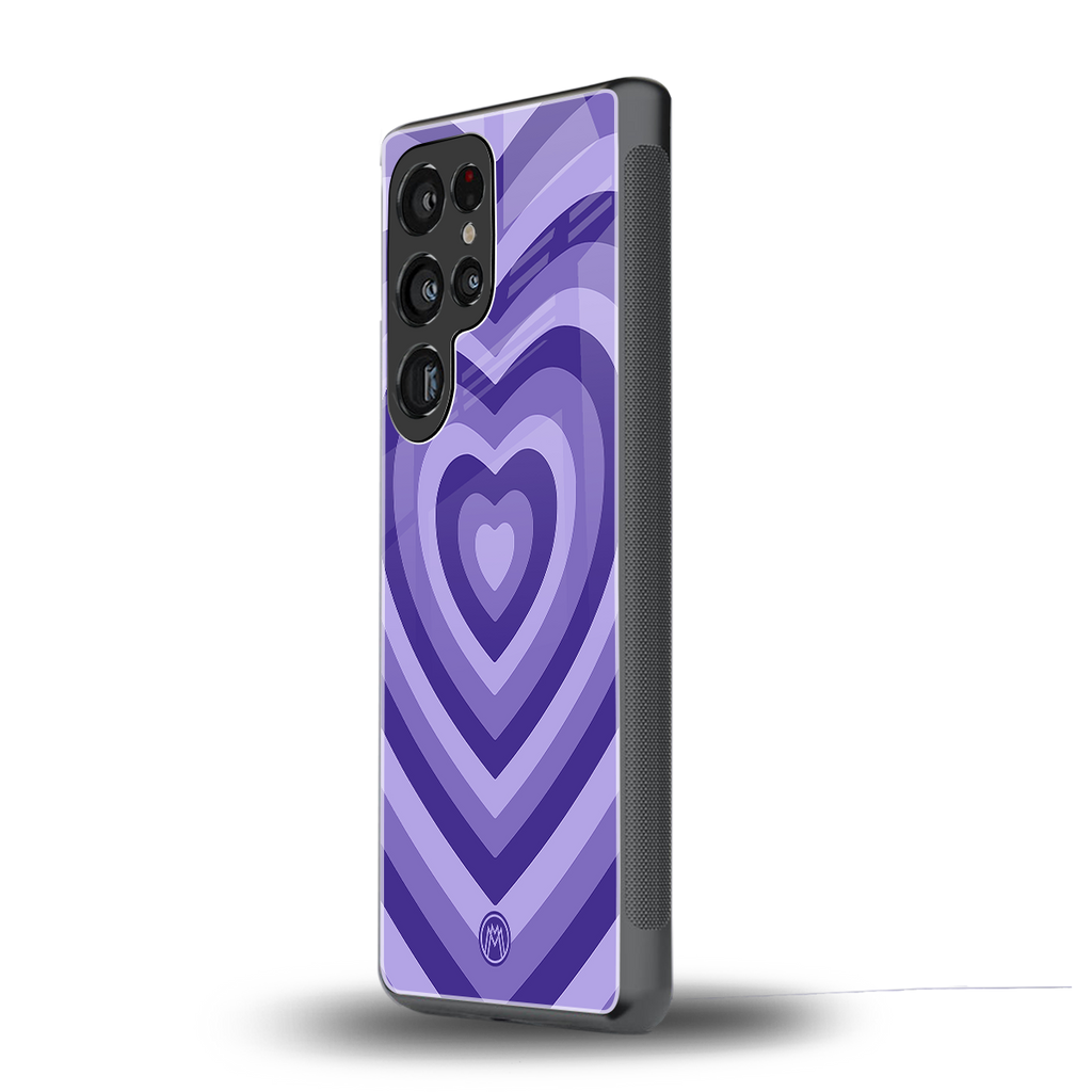 y2k purple hearts aesthetic back phone cover | glass case for samsung galaxy s25 ultra