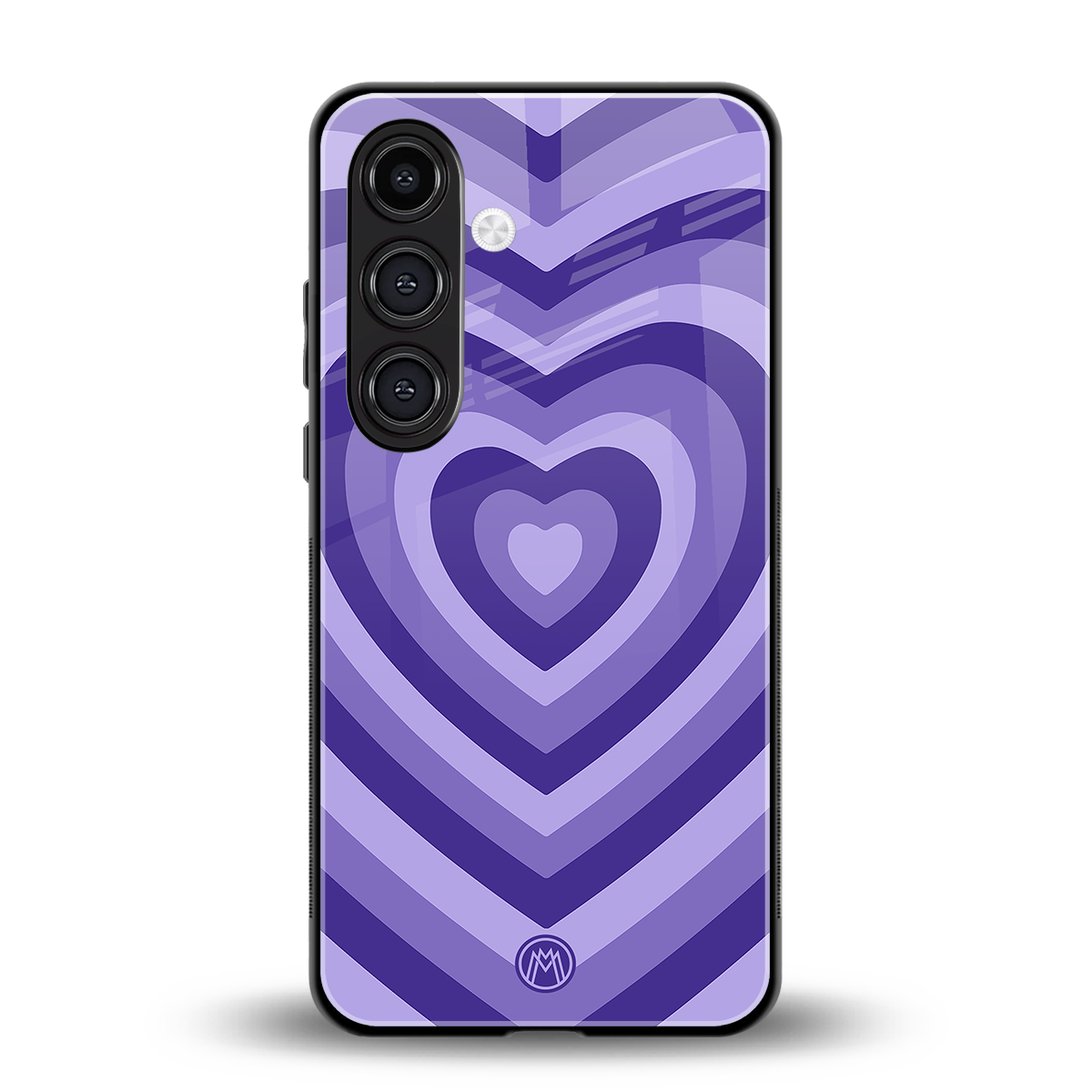 y2k purple hearts aesthetic back phone cover | glass case for samsung galaxy s23
