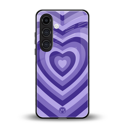 y2k purple hearts aesthetic back phone cover | glass case for samsung galaxy s23