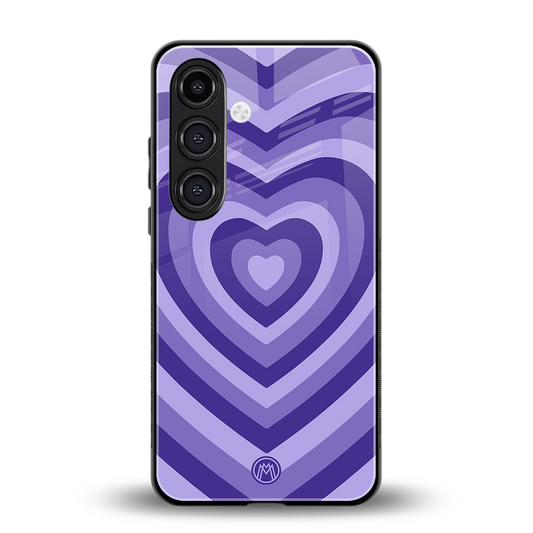 y2k purple hearts aesthetic back phone cover | glass case for samsung galaxy s23