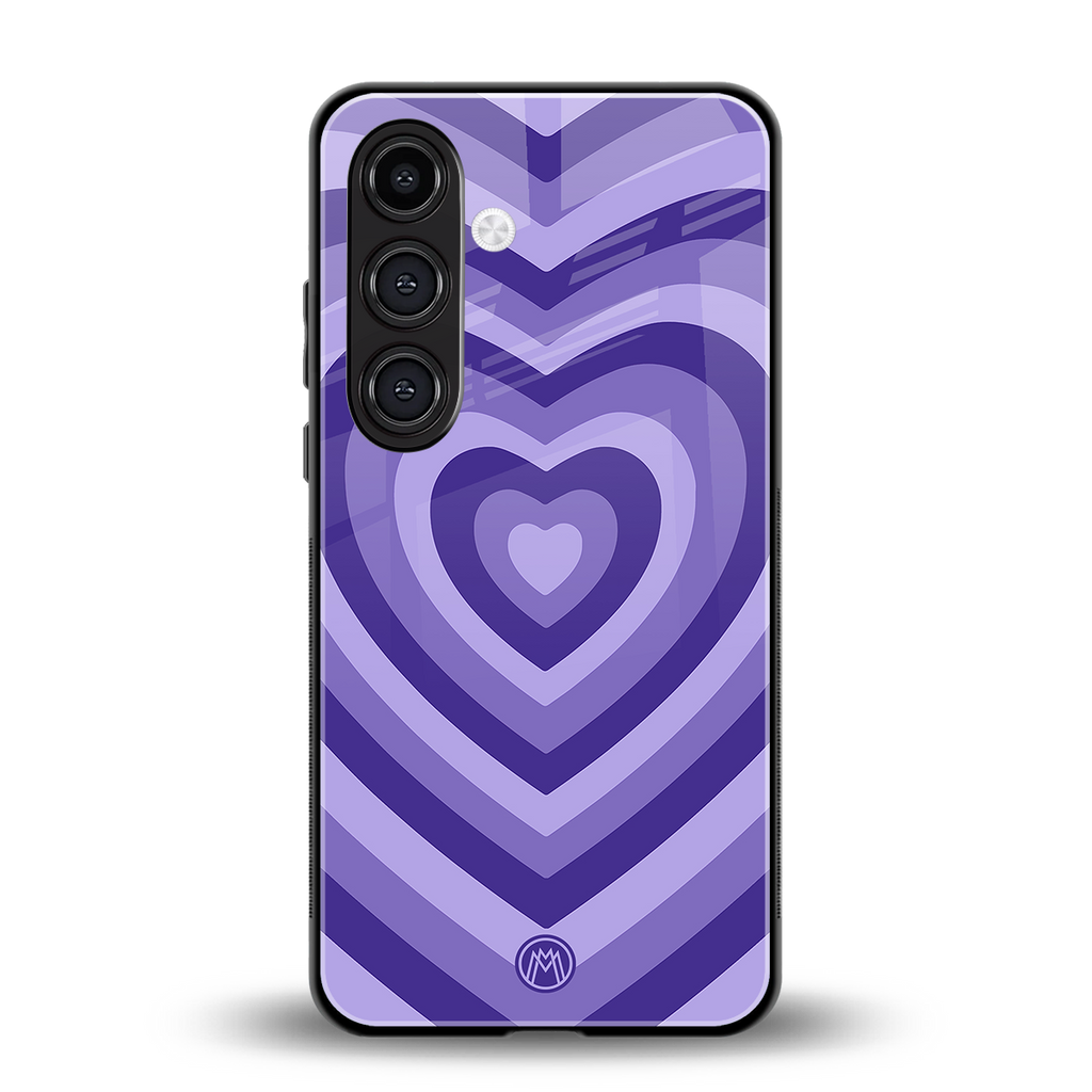 y2k purple hearts aesthetic back phone cover | glass case for samsung galaxy s24 plus