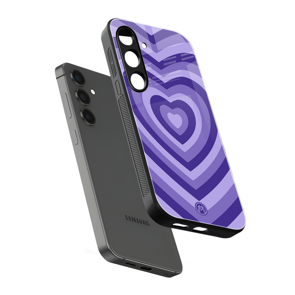 y2k purple hearts aesthetic back phone cover | glass case for samsung galaxy s25 plus