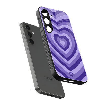 y2k purple hearts aesthetic back phone cover | glass case for samsung galaxy s23