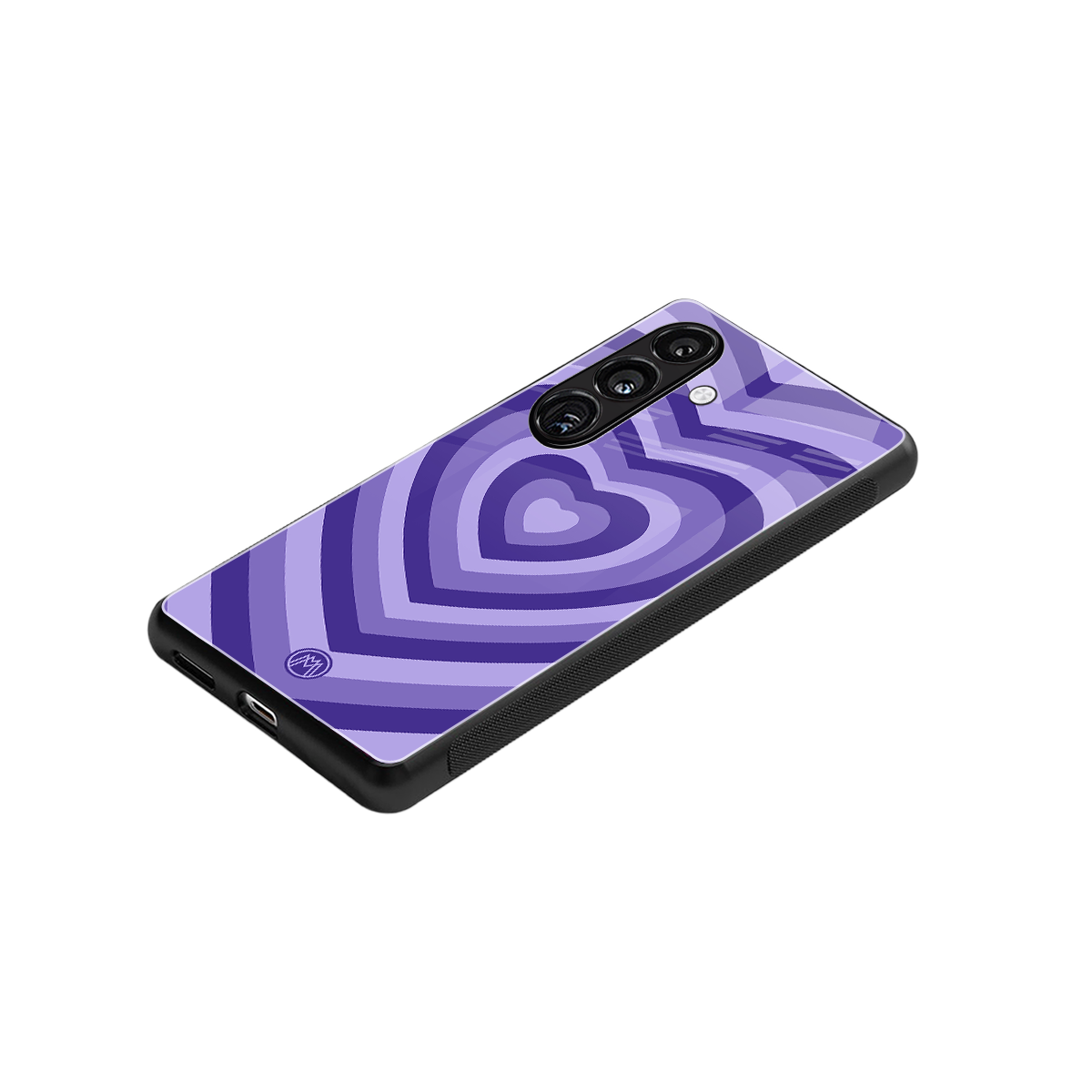 y2k purple hearts aesthetic back phone cover | glass case for samsung galaxy s23