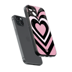 y2k retro pink hearts back phone cover | glass case for iphone 13 mini