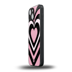 y2k retro pink hearts back phone cover | glass case for iphone 13 mini