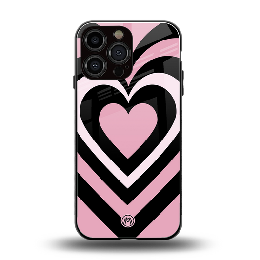 y2k retro pink hearts back phone cover | glass case for iphone 13 pro max