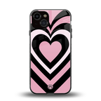 y2k retro pink hearts back phone cover | glass case for iphone 13