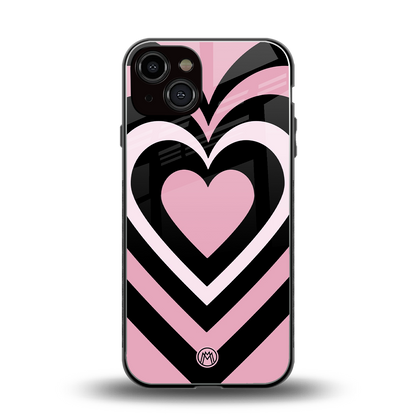 y2k retro pink hearts back phone cover | glass case for iphone 13