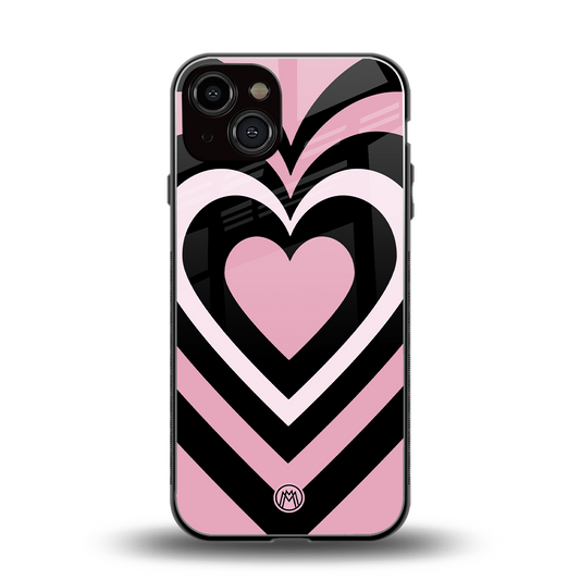 y2k retro pink hearts back phone cover | glass case for iphone 13