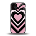 y2k retro pink hearts back phone cover | glass case for iphone 15 plus