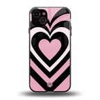 y2k retro pink hearts back phone cover | glass case for iphone 15 plus