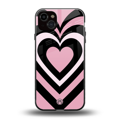 y2k retro pink hearts back phone cover | glass case for iphone 14 plus
