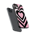 y2k retro pink hearts back phone cover | glass case for iphone 14 plus