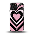 y2k retro pink hearts back phone cover | glass case for iphone 15 pro max