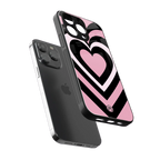 y2k retro pink hearts back phone cover | glass case for iphone 15 pro max